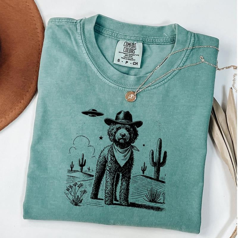 Comfort Colors Vintage Lagotto Romangolo Shirt, Cowboy Dog Tee, Retro Western T-Shirt, Western Dog Tee, Dog Mom Gift...
