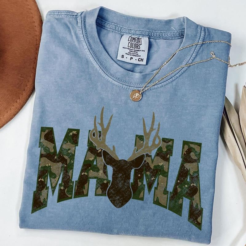 Comfort Colors Vintage Mama Camo Deer Shirt, Dear Hunter Mama Shirt, Mom Life Shirt, Mother's Day Gift, Unisex T-Shirt...