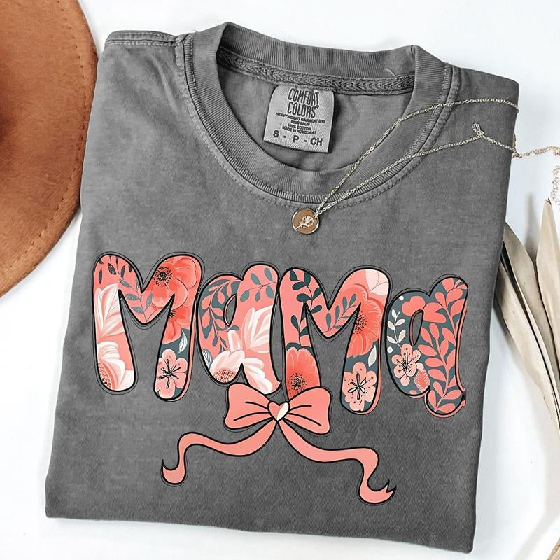 Comfort Colors Vintage Mama Floral Shirt, Flower Mama Shirt, New Mom Gift, Mother's Day Gift, Unisex T-Shirt Hoodie,...