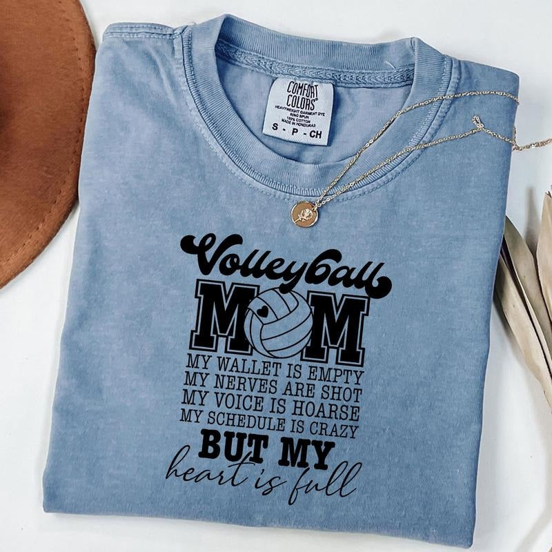 Comfort Colors Volleyball Mom My Wallet is Empty Shirt, Volleyball Mom Shirt, Game Day Shirt, Unisex T-Shirt Hoodie,...