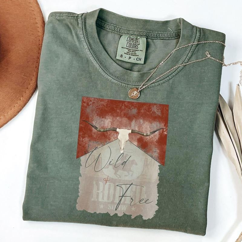 Comfort Colors Western American Rodeo Shirt, Vintage Inspired Tee Shirt, Western Graphic Tee, Retro Tee Shirt, Garment...