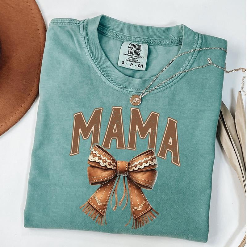 Comfort Colors Western Mama Shirt, Coquette Mama Shirt, Cowhide Mama T-shirt, Coquette Western Mom Tee, Unisex T-Shirt...