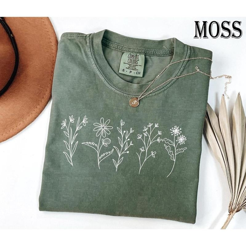 Comfort Colors Wildflower Shirt, Floral Cottagecore Tee, Wild Flower Shirt Hoodie, Sweatshirt | HypeDripTees.com