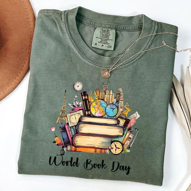 Comfort Colors World Book Day T-Shirt, Maths Day Shirt, Book Lover Shirt, Aesthetic World Book Tee Hoodie, Sweatshirt