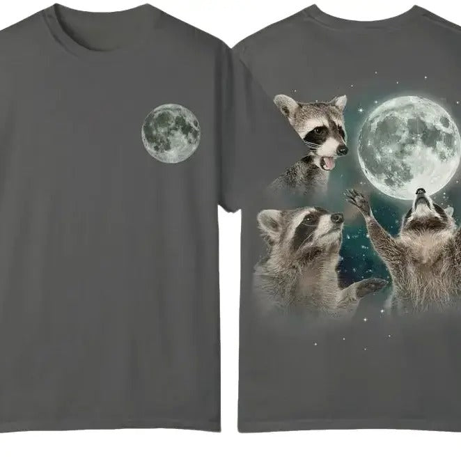 Comfort Colors, Three Raccoons Vintage Graphic Shirt, Funny Raccoon Gift, Raccoon Moon Hoodie, Sweatshirt | HypeDripTees.com