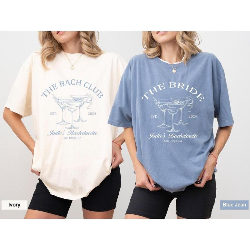 Comfort color The Bach Club Bachelorette Shirts, Custom Location And Name Bachelorette Party Shirts, Social Club Luxury...