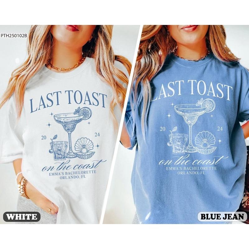 Comfort color custom Last Toast On The Coast Shirt, Beach Bachelorette Party Shirt, Bach Club Shirt, Coastal Bachelorette...