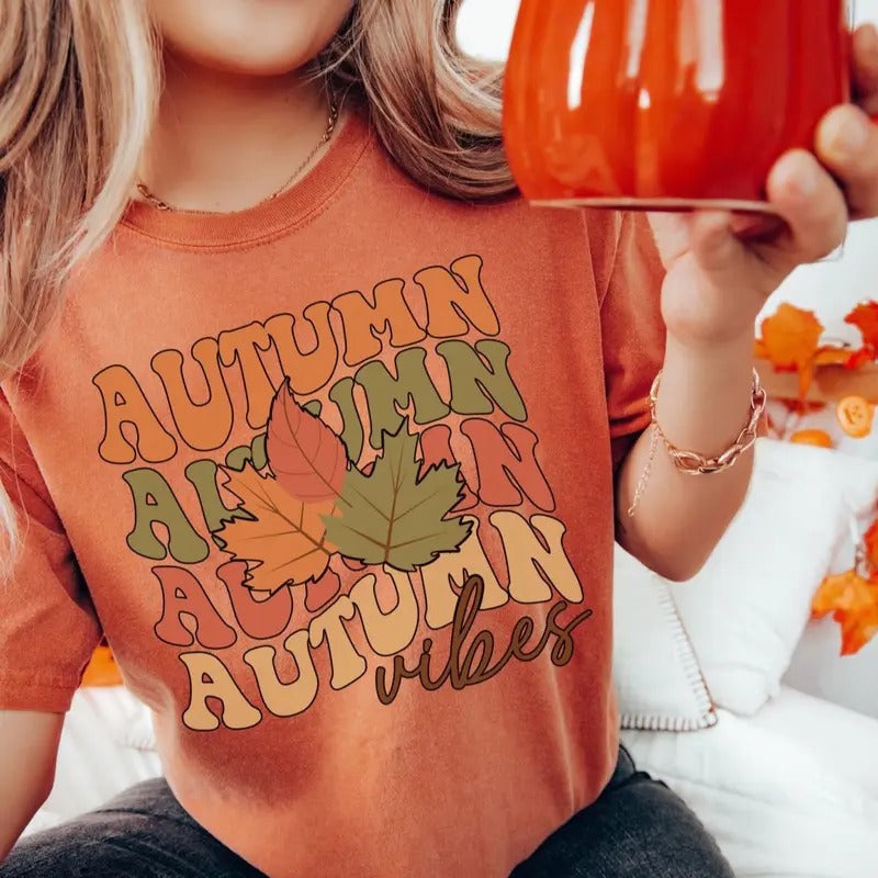 Comfort colors Autumn Vibes Short sleeve casual cotton graphic tshirt Hoodie, Sweatshirt | HypeDripTees.com