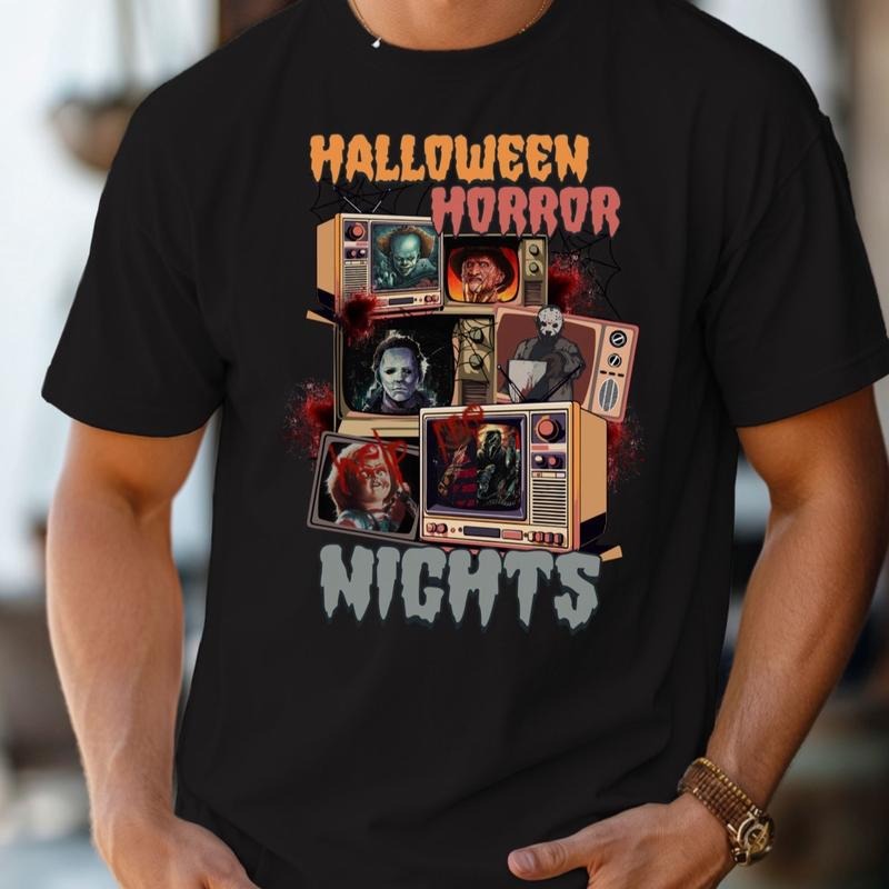 Comfort colors Halloween Horror Nights short sleeve casual cotton graphic tshirt Hoodie, Sweatshirt | HypeDripTees.com