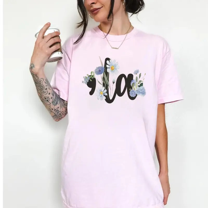 Comma La Shirt, Floral Kamalla Harris Tshirt, Support Kamalla 2024 Shirt, Democrat Vote Kamalla For The People Tee, Madam...