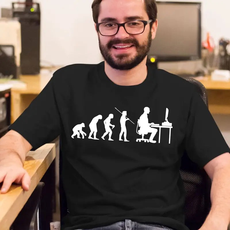 Computer Worker Evolution Shirt, Graphic Designer Evoltution Shirt, Programmer T-Shirt, Computer Geek Gift,  Computer...