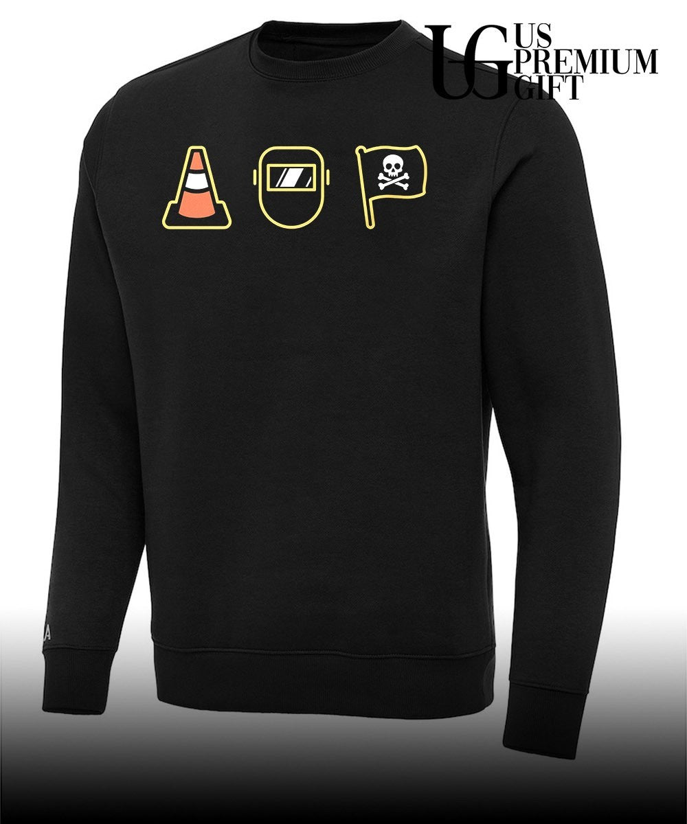 Cone Welding mask Pirate flag shirt