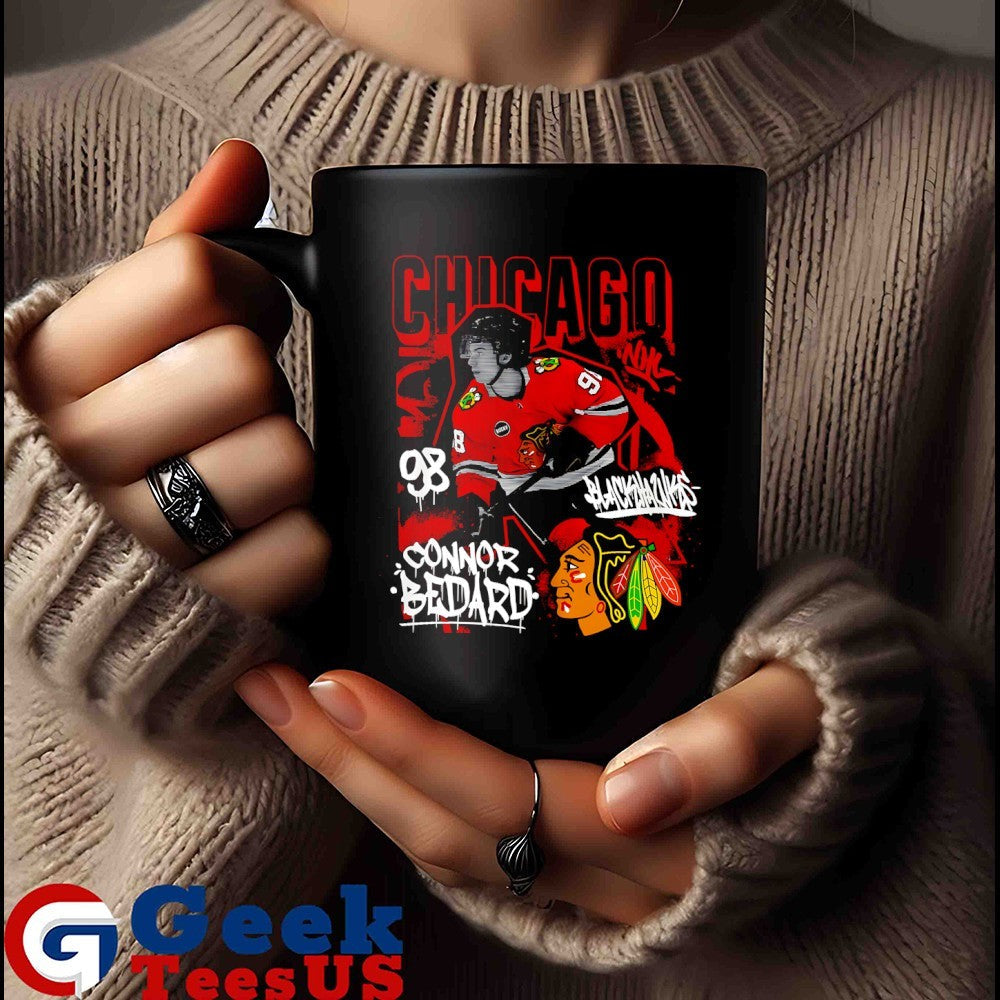 Connor Bedard player Chicago Blackhawks NHL photo shirt
