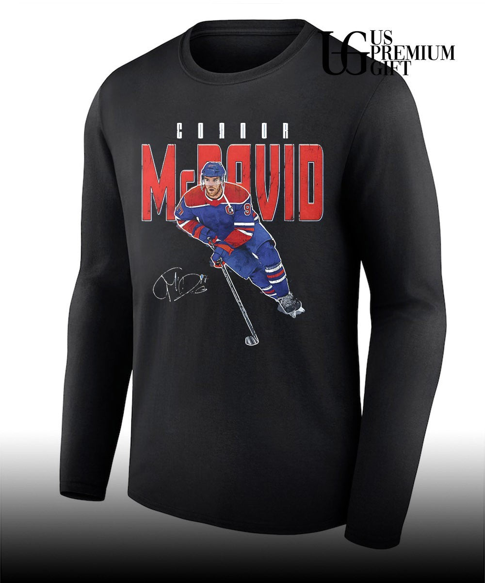 Connor McDavid player Edmonton Oilers NHL signature shirt