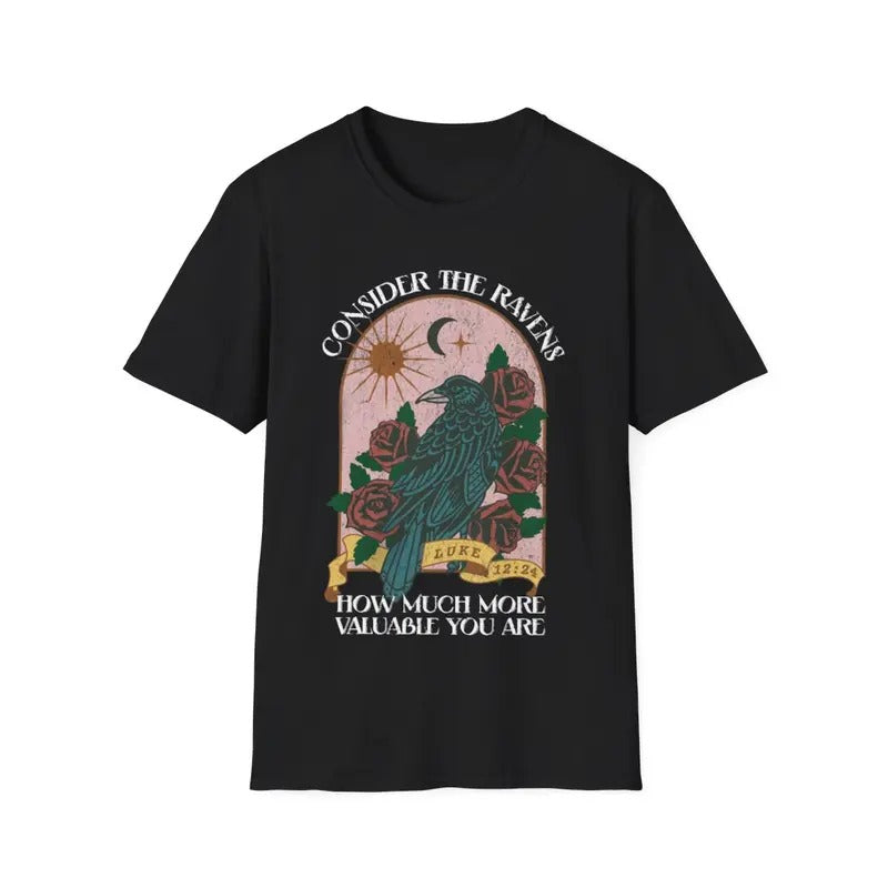 Consider The Ravens Luke 12:24 Flowers Bird Faith Christian T-Shirt Hoodie, Sweatshirt | HypeDripTees.com