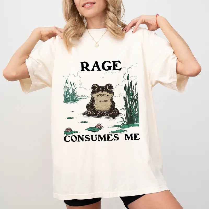 Consumes Me Comfort Colors Shirt, Vintage Graphic Tee, Funny Meme Unisex Tees, Frog Pond T-shirt, Nature Lover Gift...