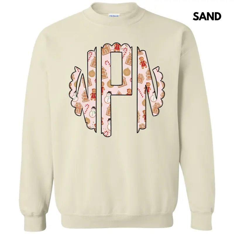 Cookie Christmas Monogram Sweatshirt 'NLB' T-Shirts, Hoodie | HypeDripTees.com