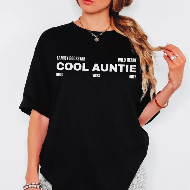 Cool Aunt Shirt Trendy Aunt Gift Cool Aunt Club Cool Gift for Aunties Oversized Auntie Tshirt Boxy Tee for Aunt e Aunt...