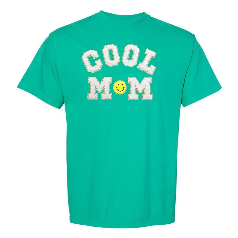 'Cool Mom' Letter Patch T-Shirt Hoodie, Sweatshirt | HypeDripTees.com