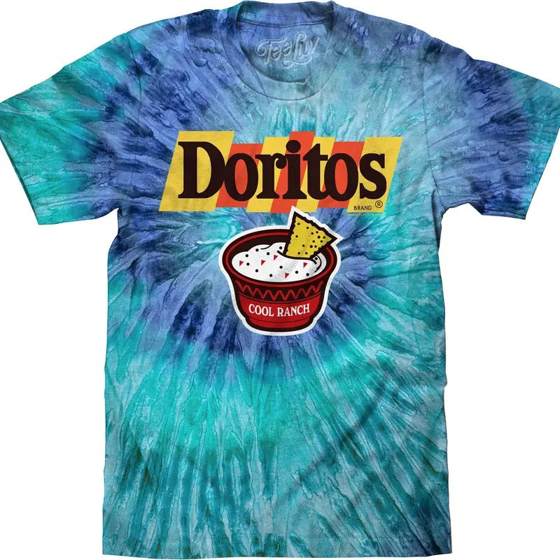 Cool Ranch Doritos Vintage Logo Tie Dye T-Shirt - Blue Jerry Tie Dye graphic tee Hoodie, Sweatshirt | HypeDripTees.com