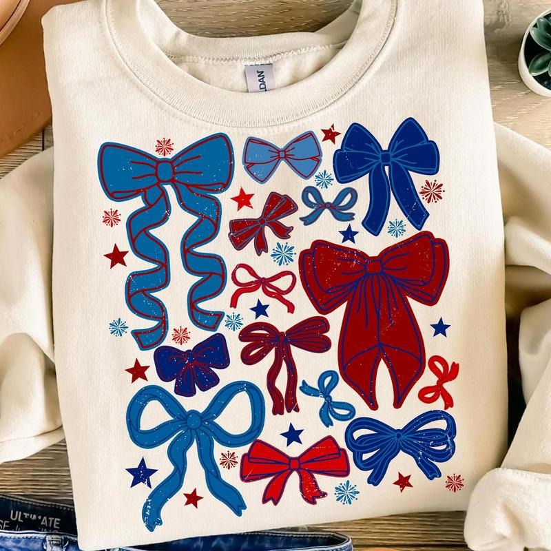 Coquette America Bow Shirt, Inauguration Day Shirt, America USA 4h July Bow Shirt, American Bow Tee, 4th July Tee...