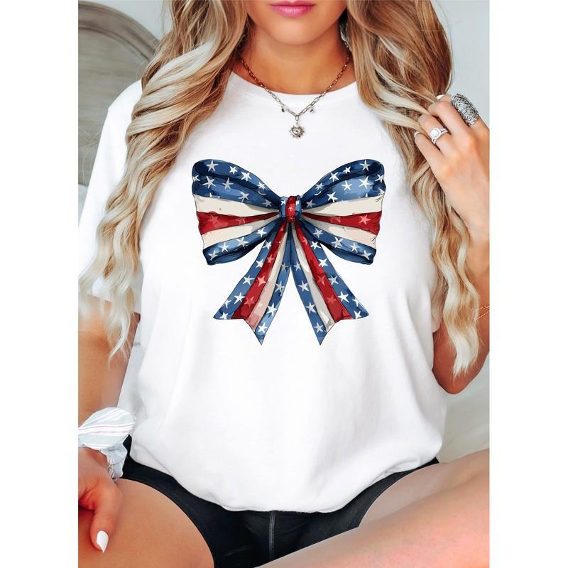 Coquette American Flag Shirt, 4th Of July T-shirt, America Tee, Freedom Shirt For Woman, Matching Fourth of July Tee,...