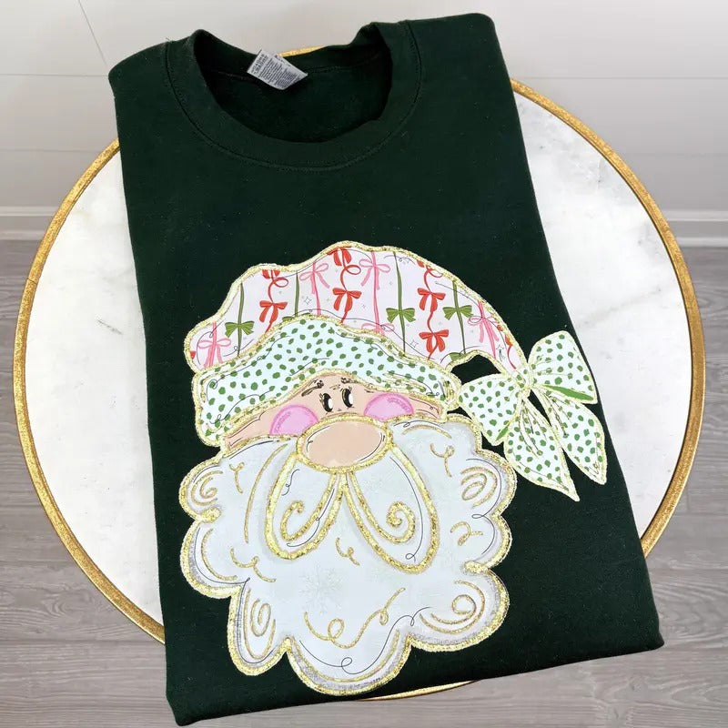 Coquette Bow Santa Sweatshirt T-Shirts, Hoodie | HypeDripTees.com