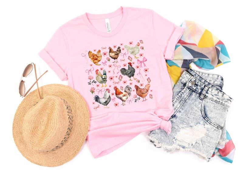 Coquette Chicken & Bow T-Shirt Hoodie, Sweatshirt | HypeDripTees.com