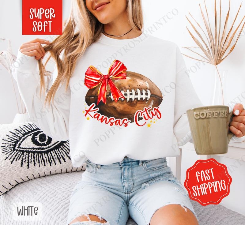 Coquette Kansas City Football Bow Game Day Football Fall T-Shirts, Hoodie, Sweatshirt