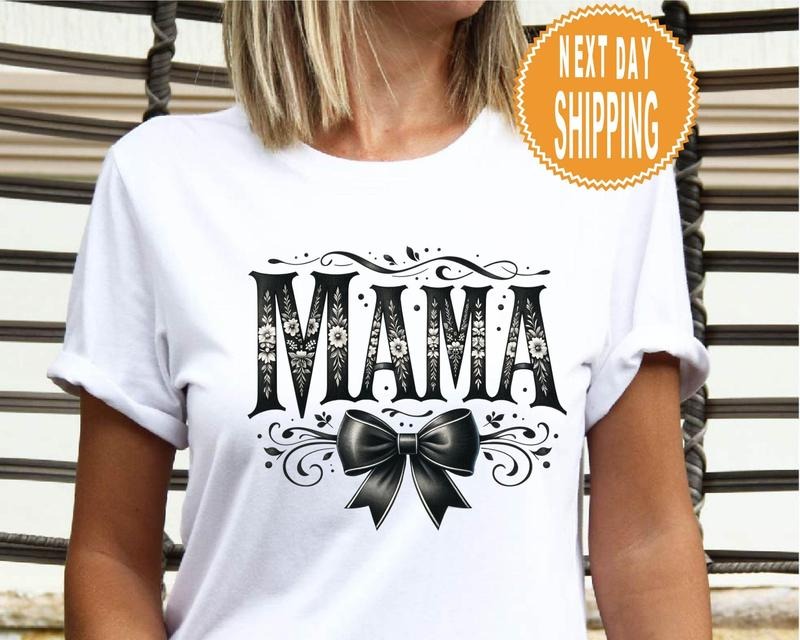 Coquette Mom Shirt, Bow Mama Sweatshirt, Floral Mama Shirt, Trendy Mama Shirt,  Mothers Day Gift, Baby Shower Gift,...