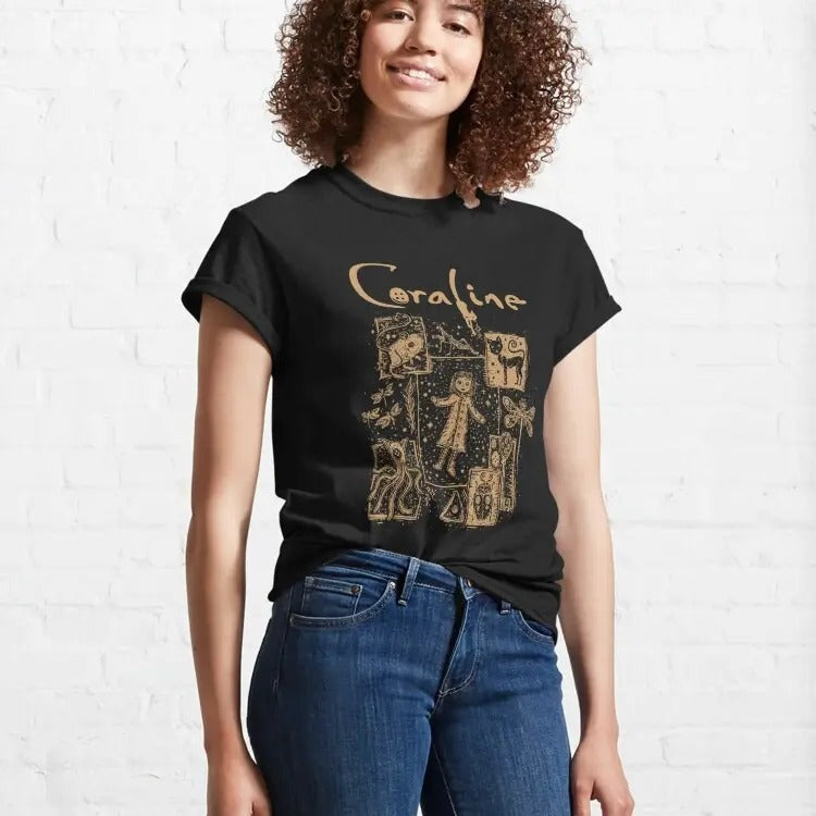 Cor.raline movie Shirt, Coraline Halloween, famous horror movie t shirt, Halloween Horror Character Shirt, Halloween...