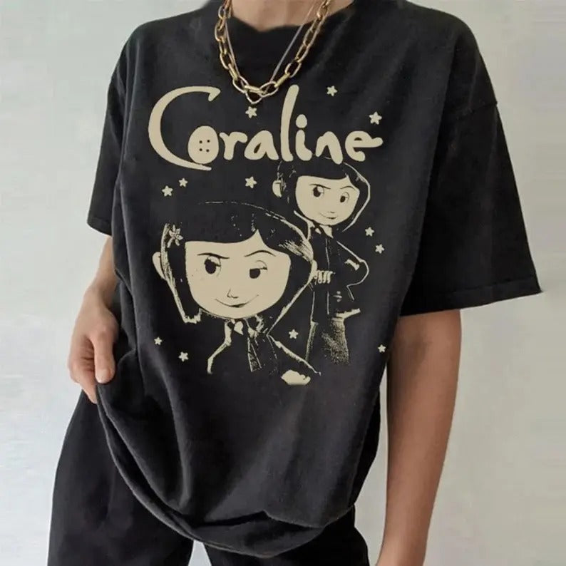 Cor.ralinee Shirt, Dreaming of Coraline, Horror Coraline Tee, famous horror movie t shirt, Halloween Horror Character...
