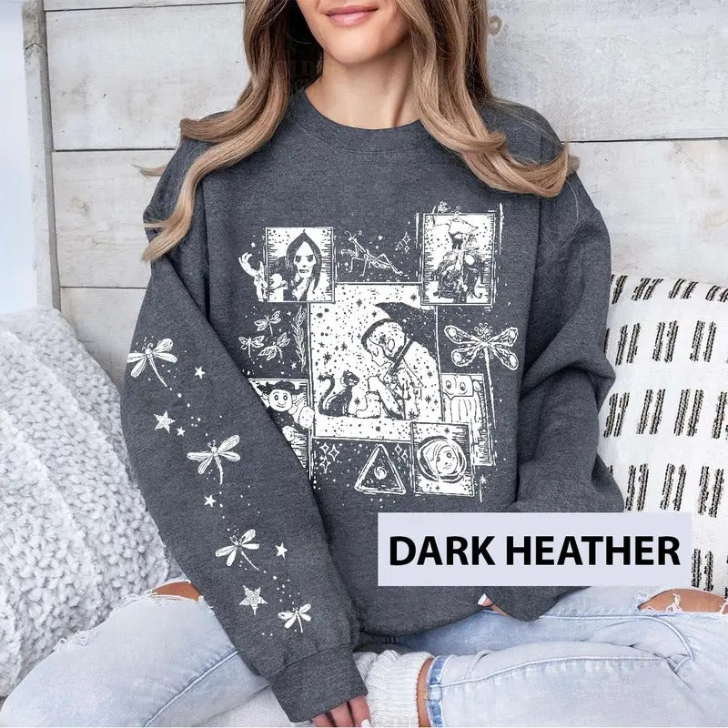Coraline  in Dream Version Sweatshirt Hoodie, famous horror movies tshirt, Horror Character Shirt, Halloween Crewneck...