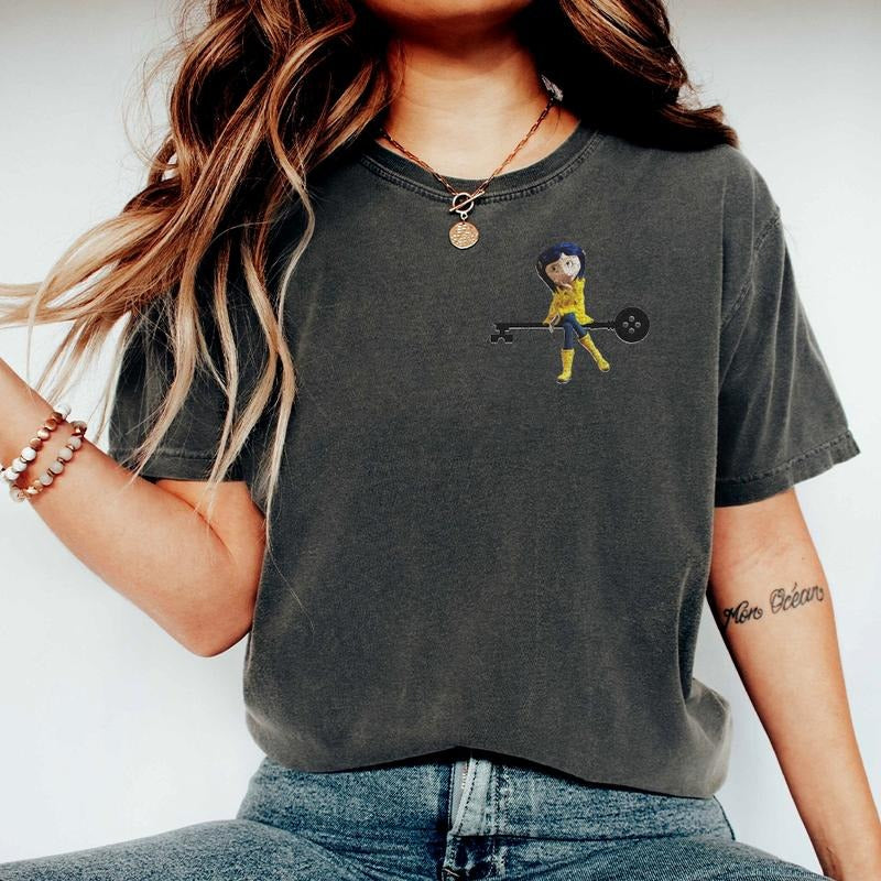 Coraline Cartoon Shirt, Caroline Doll T-shirt, Coraline Movie Sweatshirt, Retro Halloween Coraline Shirt, Spooky movie...