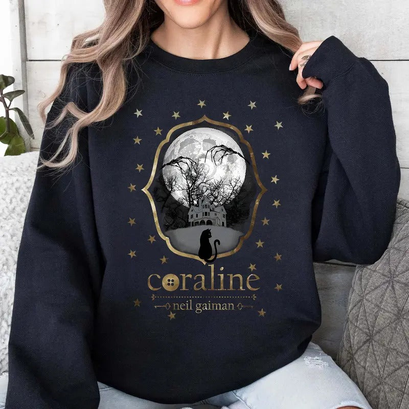 Coraline Dreaming Star Shirt, The real world and the Another World Coraline, Horror Movie Merch, Halloween Christmas...