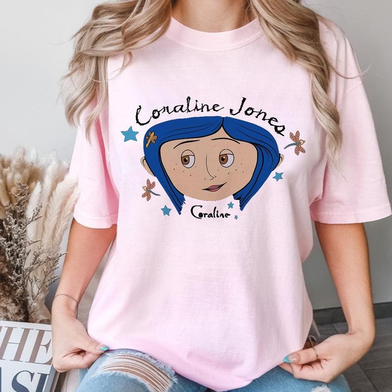 Coraline Jones Shirt, Horror Coraline movies, Horror Character Shirt, Halloween Crewneck Sweatshirt Hoodie | HypeDripTees.com