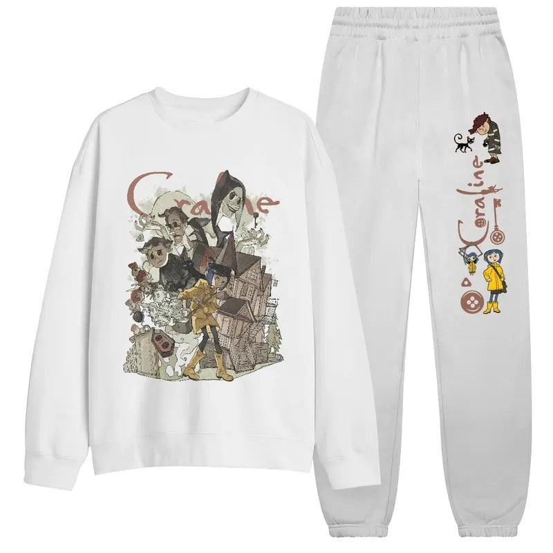Coraline Movie Hoodie, Funny Shirt 2024, Coraline Movie Vintage Retro Horror Sweatpant, Coraline Sweatshirt
