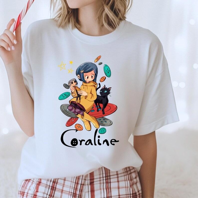 Coraline Movie Shirt Yellow Raincoat Coraline Doll Vintage Minimalist Her Daughter Sister Womenswear T-Shirts, Hoodie, Sweatshirt