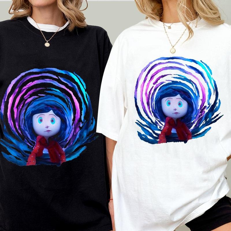 Coraline Tunnel to Parallel Place Shirt, Coraline horror movies tshirt, Horror Character Shirt, Halloween Crewneck...
