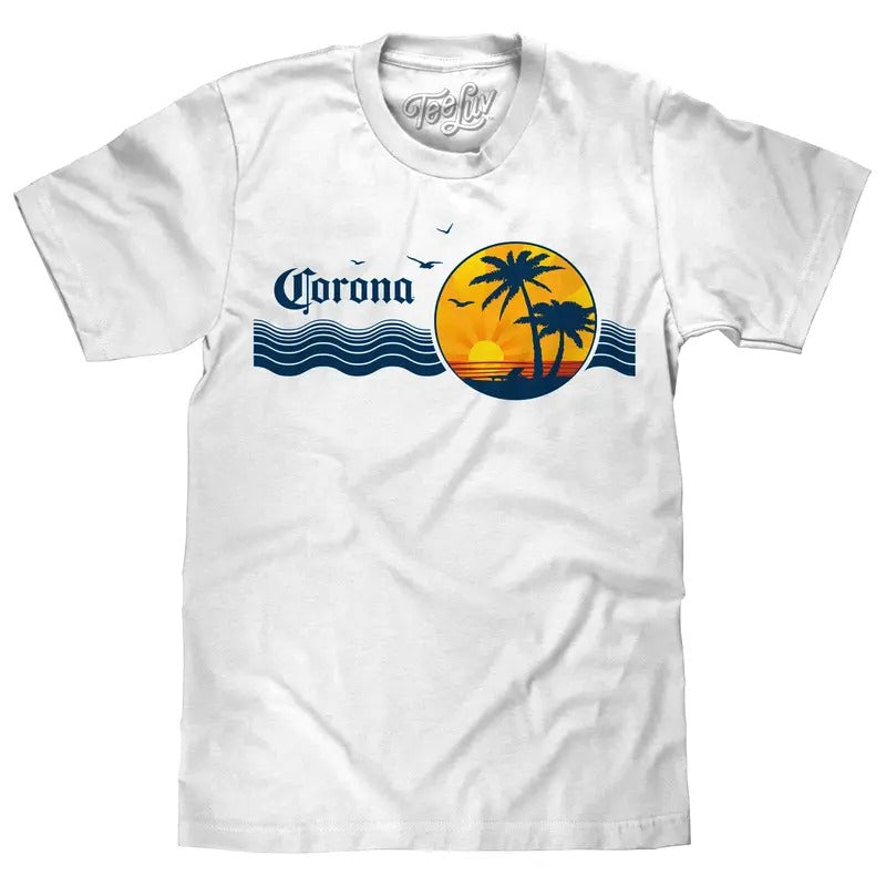 Corona Beer Palm Tree T-Shirt - White Hoodie, Sweatshirt | HypeDripTees.com