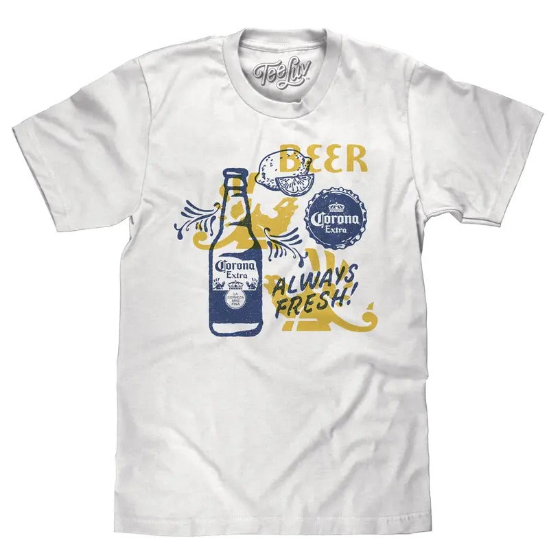 Corona Extra Always Fresh T-Shirt - White Hoodie, Sweatshirt | HypeDripTees.com