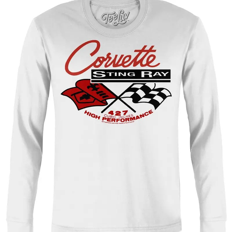 Corvette Stingray Long Sleeve T-Shirt - White graphic tee Hoodie, Sweatshirt | HypeDripTees.com