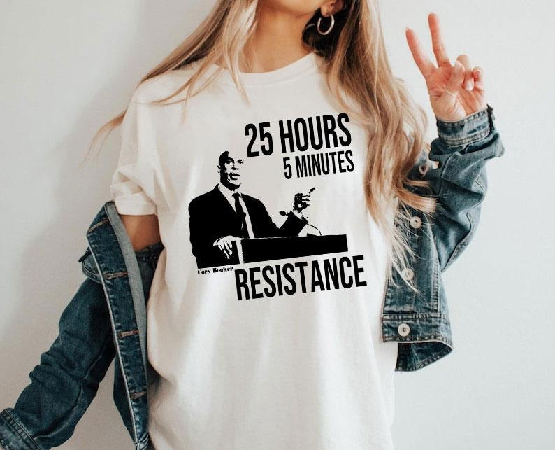 Cory Booker Shirt, 25 Hour 5 Minute For Democracy Shirt, This Is a Moral Moment, Protest Tee, Democracy Shirt, FDT Shirt...