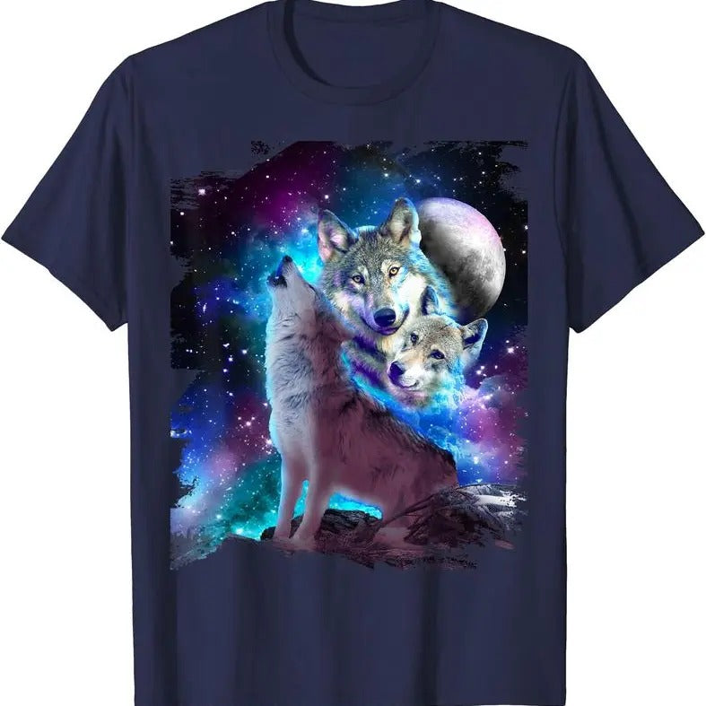 Cosmic Space Wolf Wolves Family Howling At Moon T-Shirt Hoodie, Sweatshirt | HypeDripTees.com