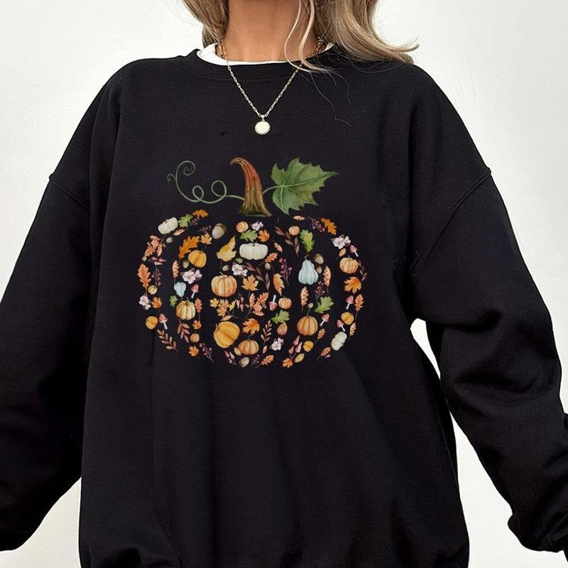 Cottagecore Fall Sweatshirt for Women, Pumpkin Patch Autumn Sweatshirt, Vintage Thanksgiving Sweatshirt, Retro Fall Vibes...
