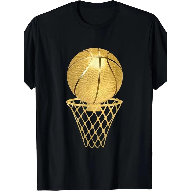[Cotton Basketball Tee] 100% Cotton Men's Basketball Graphic T-Shirt