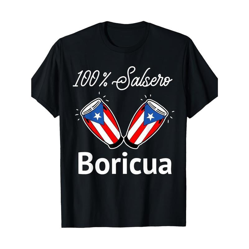 [Cotton Puerto Rico Pride Tee] 100% Cotton Puerto Rico Pride T-Shirt - Casual Crew Neck, Slight Stretch Knit Fabric,...
