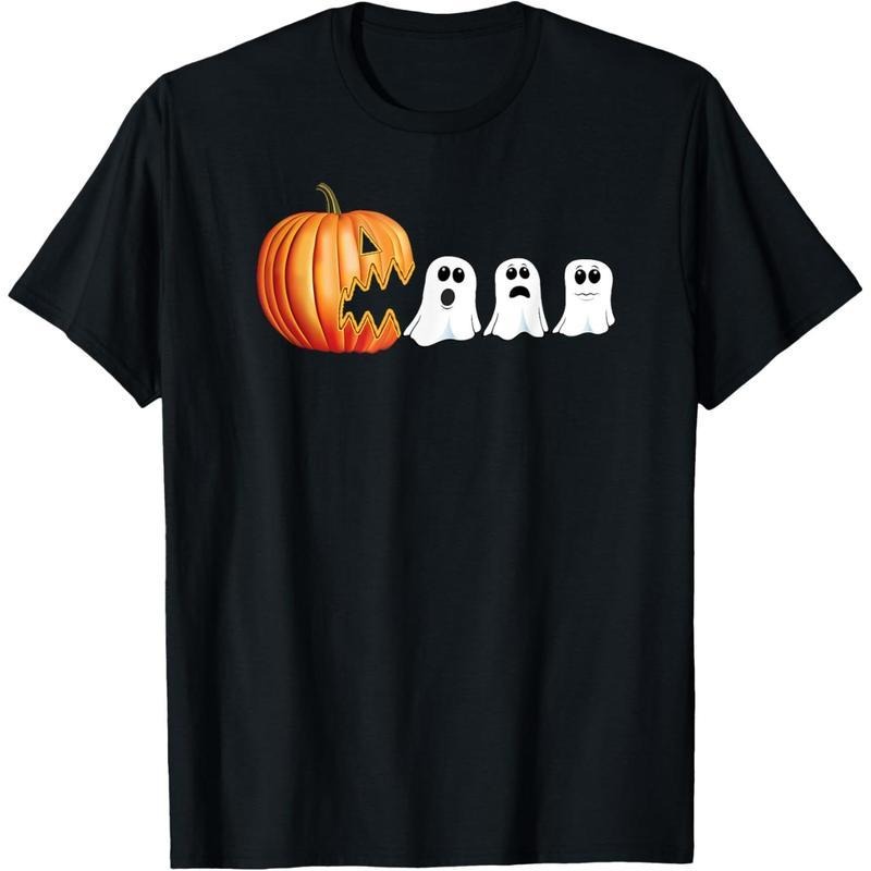 Cotton Short Sleeve Funny Halloween Pumpkin Ghosts Jack o Lantern T-Shirt for Men Women Hoodie, Sweatshirt | HypeDripTees.com