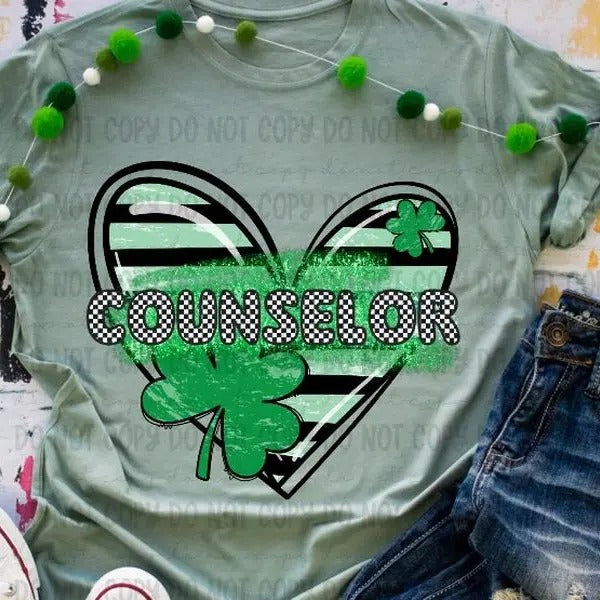 Counselor Clover Heart DTF Transfers - THIS IS NOT A SHIRT Hoodie, Sweatshirt | HypeDripTees.com