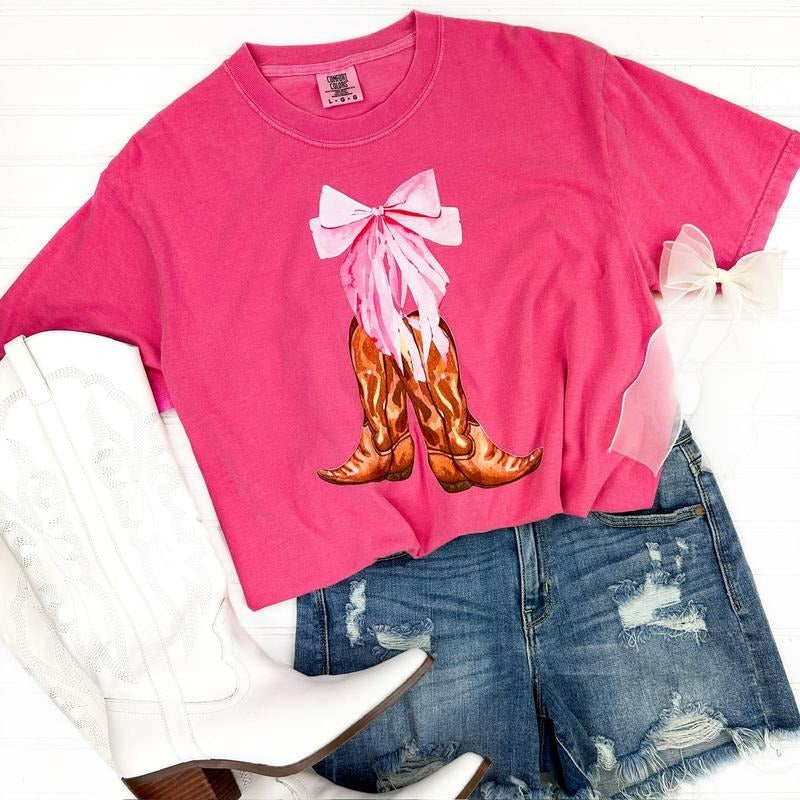 Country Boots Coquette Comfort Colors T-Shirt Hoodie, Sweatshirt | HypeDripTees.com